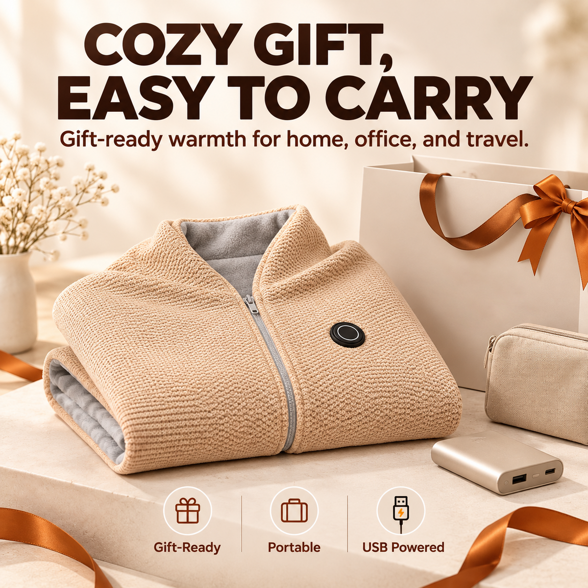 🔥 Christmas Sale — 50% OFF! ❄️ Stay Warm All Winter — Portable Electric Heated Blanket Shawl