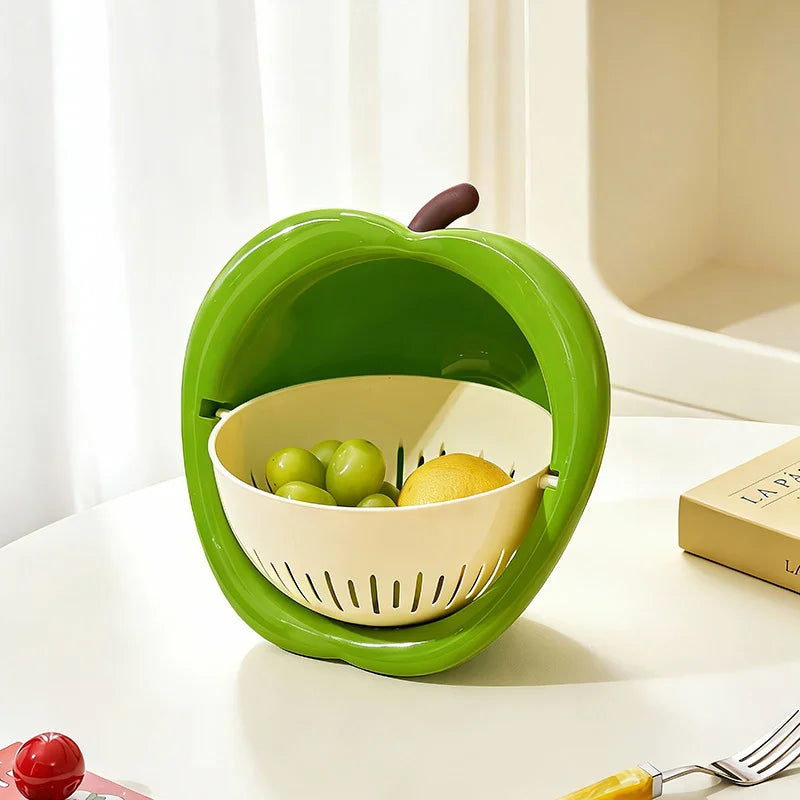 Double-Layer Fruit Wash & Drain Basket