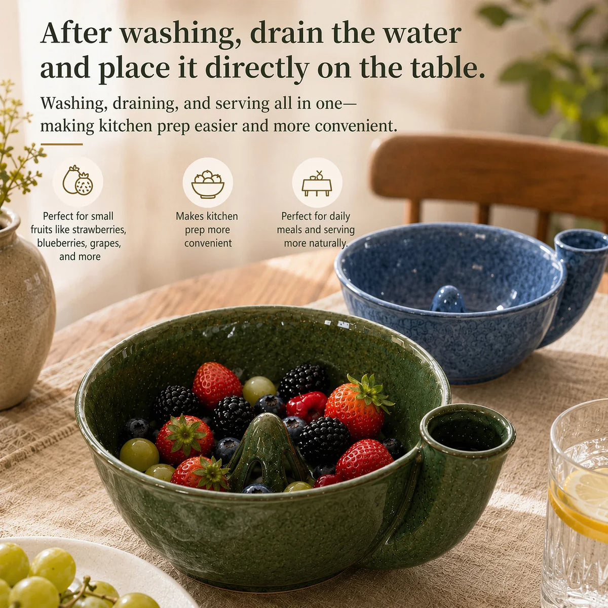 Swirl-Flow Fruit Rinsing Bowl