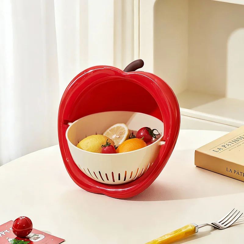 Double-Layer Fruit Wash & Drain Basket
