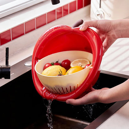 Double-Layer Fruit Wash & Drain Basket